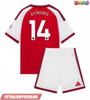 Lacne Dětský Futbalové dres Arsenal Viktor Gyokeres #14 2026-27 Krátky Rukáv - Domáci (+ trenírky)